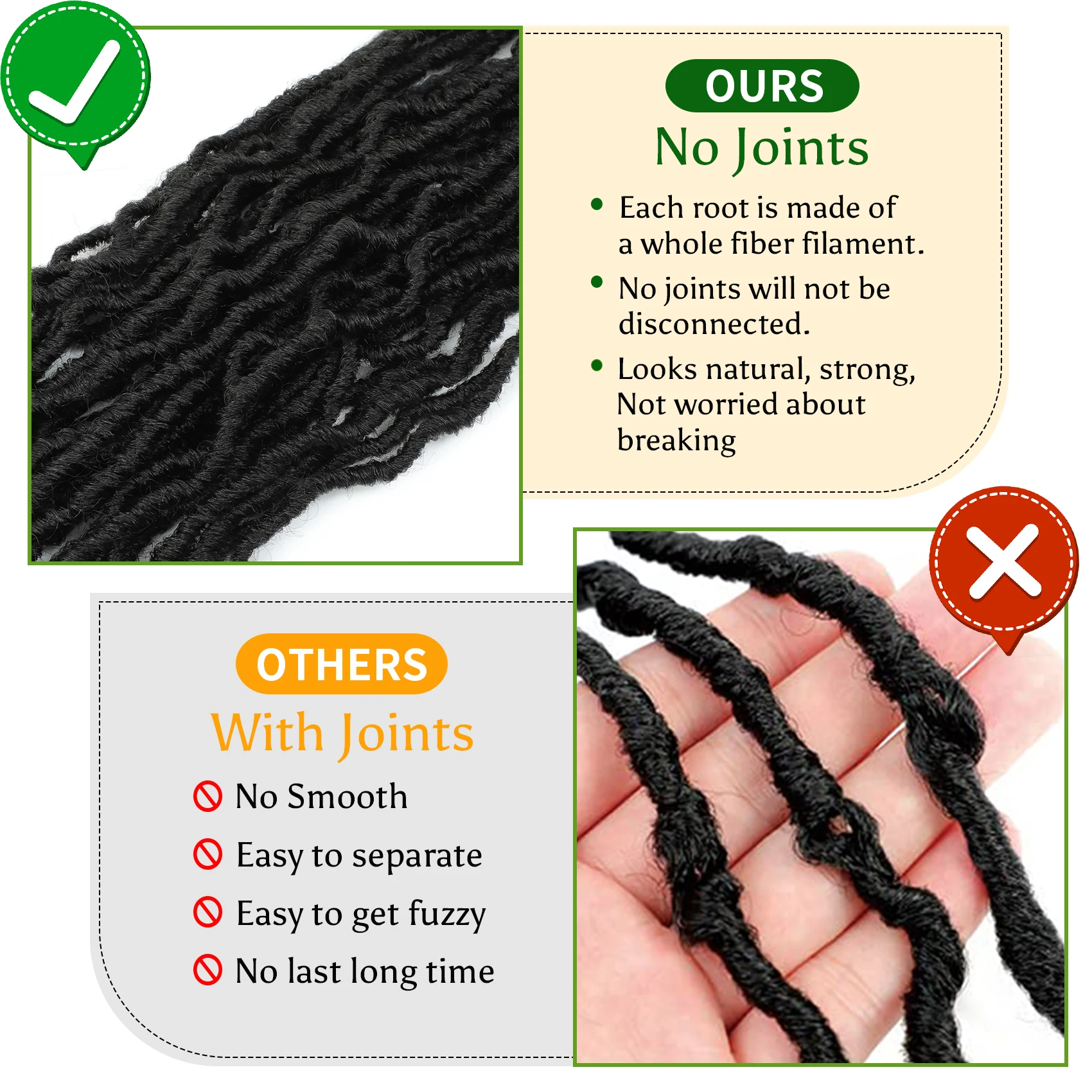 Karida  Faux Locs Crochet Hair Extensions For Women Synthetic Soft Locs Crochet Braids Dreadlocks Hair Extensions