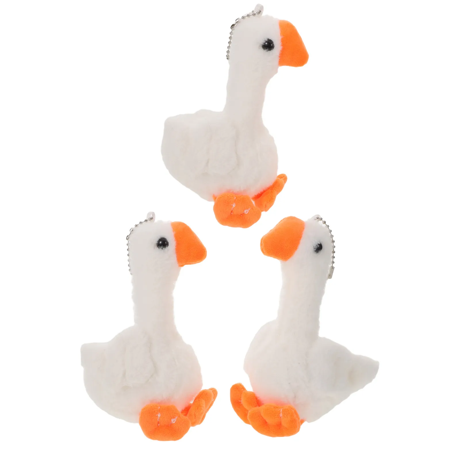 

3Pcs Mini Goose Keychain Pendant Adorable Soft Stuffed Animal Party Favor Cute Bag Charm for Backpacks Tote Bags Handbags
