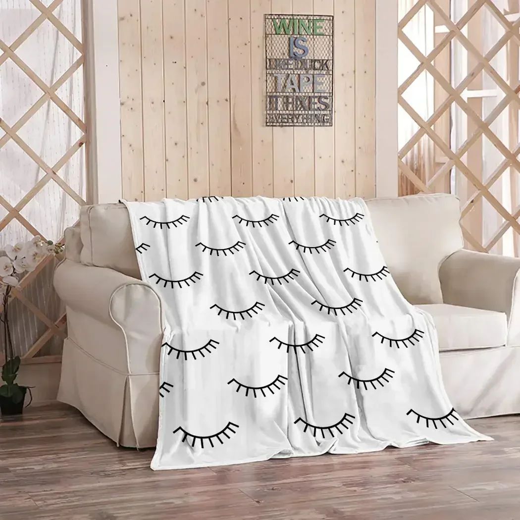 Lash Blanket, Black and White Throw Blanket, Lash Room Decor Blanket Soft Cozy Warm Bed Couch Blanket,Lash Bed Esthetician Gifts