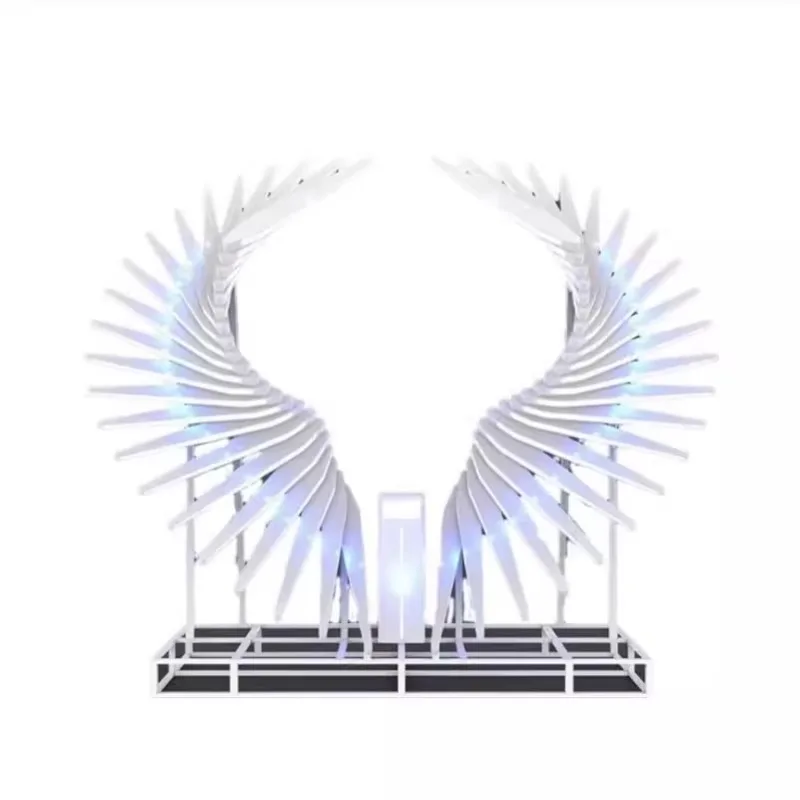 Punch card installation interactive wing modeling garden festival scenery beautiful woman props metal PVC production