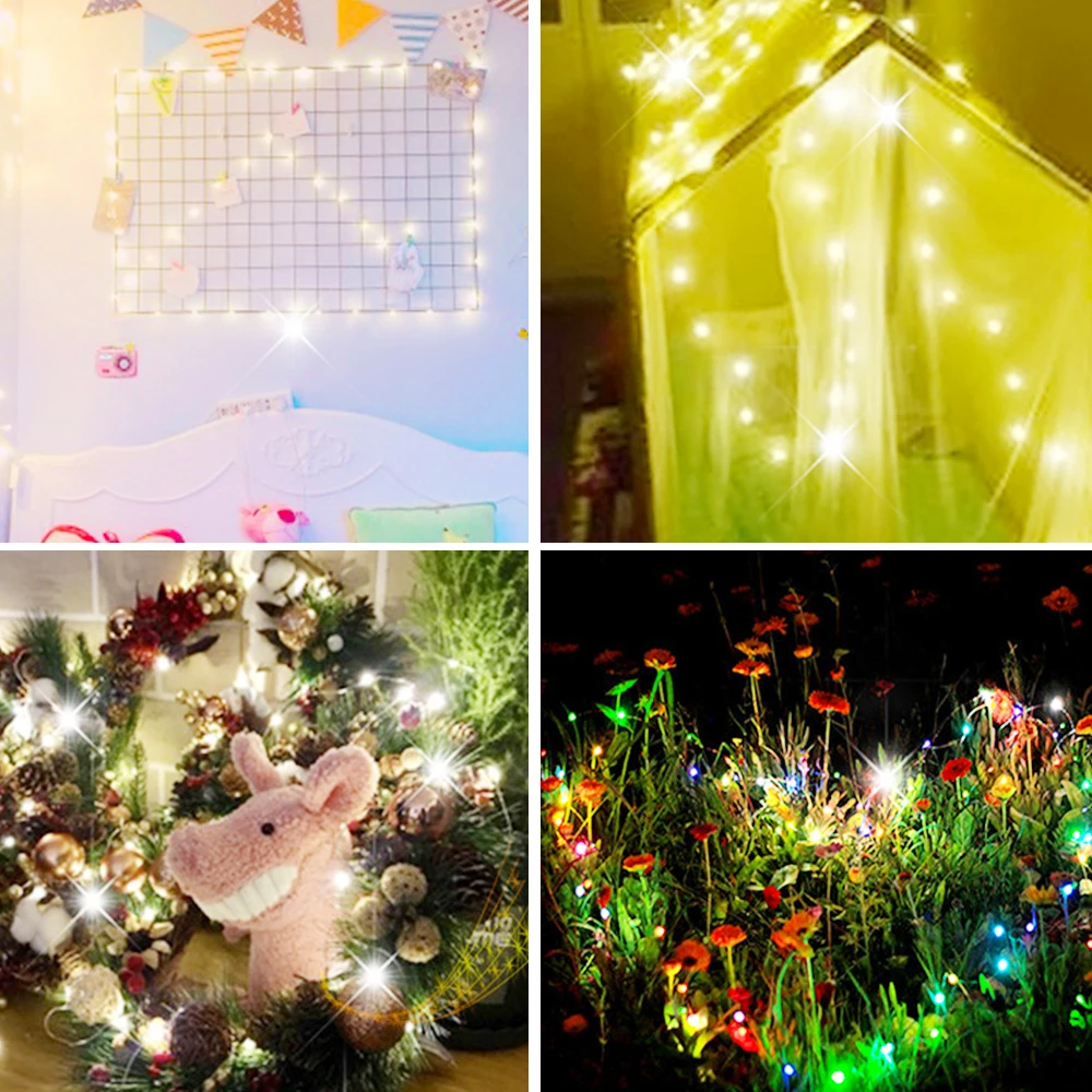 1M 2M 3MLED Fairy Lights Cobre Iluminação Cadeia de Férias Outdoor Lights Garland Lighting Christmas Tree Wedding Party Decoration