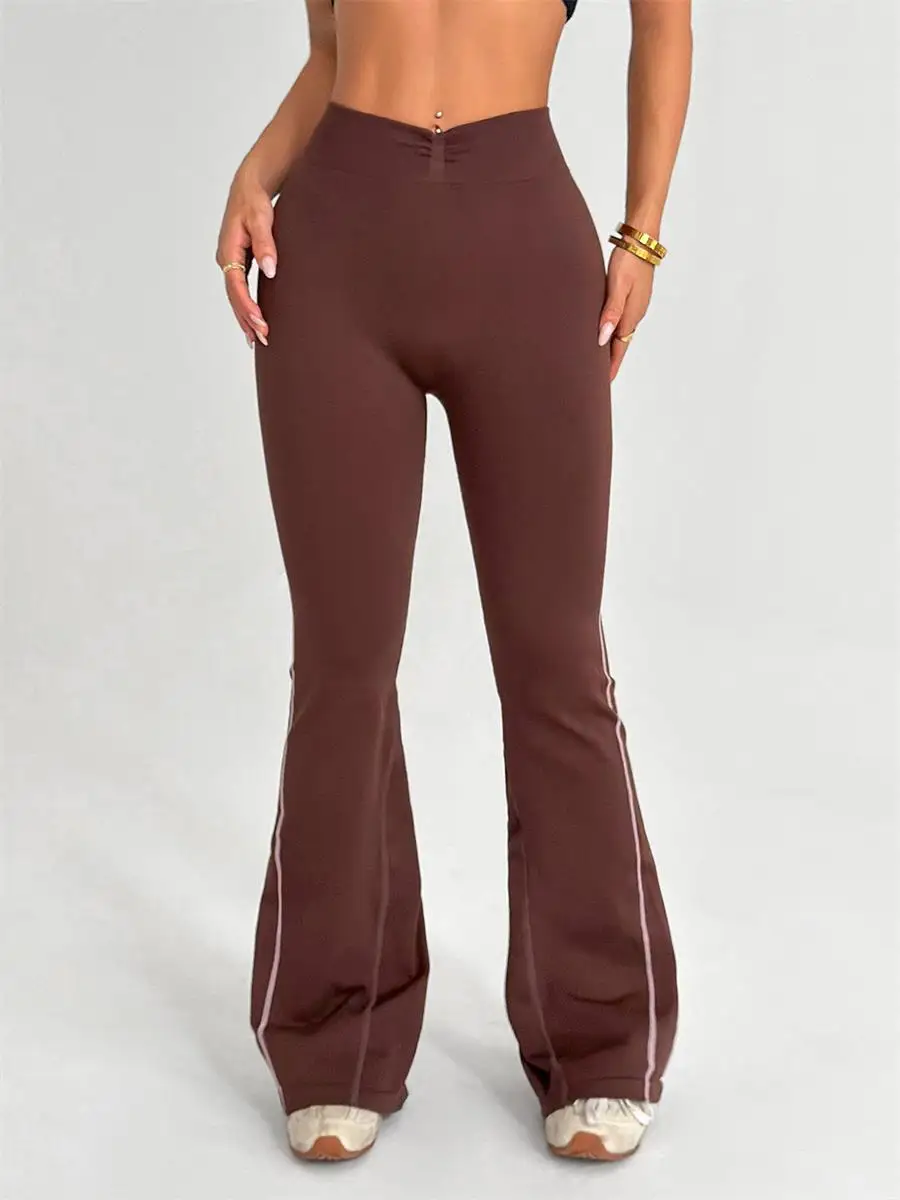 

Women's high-waisted, hip-lifting fitness running training yoga pants, slimming and form-fitting flared pants