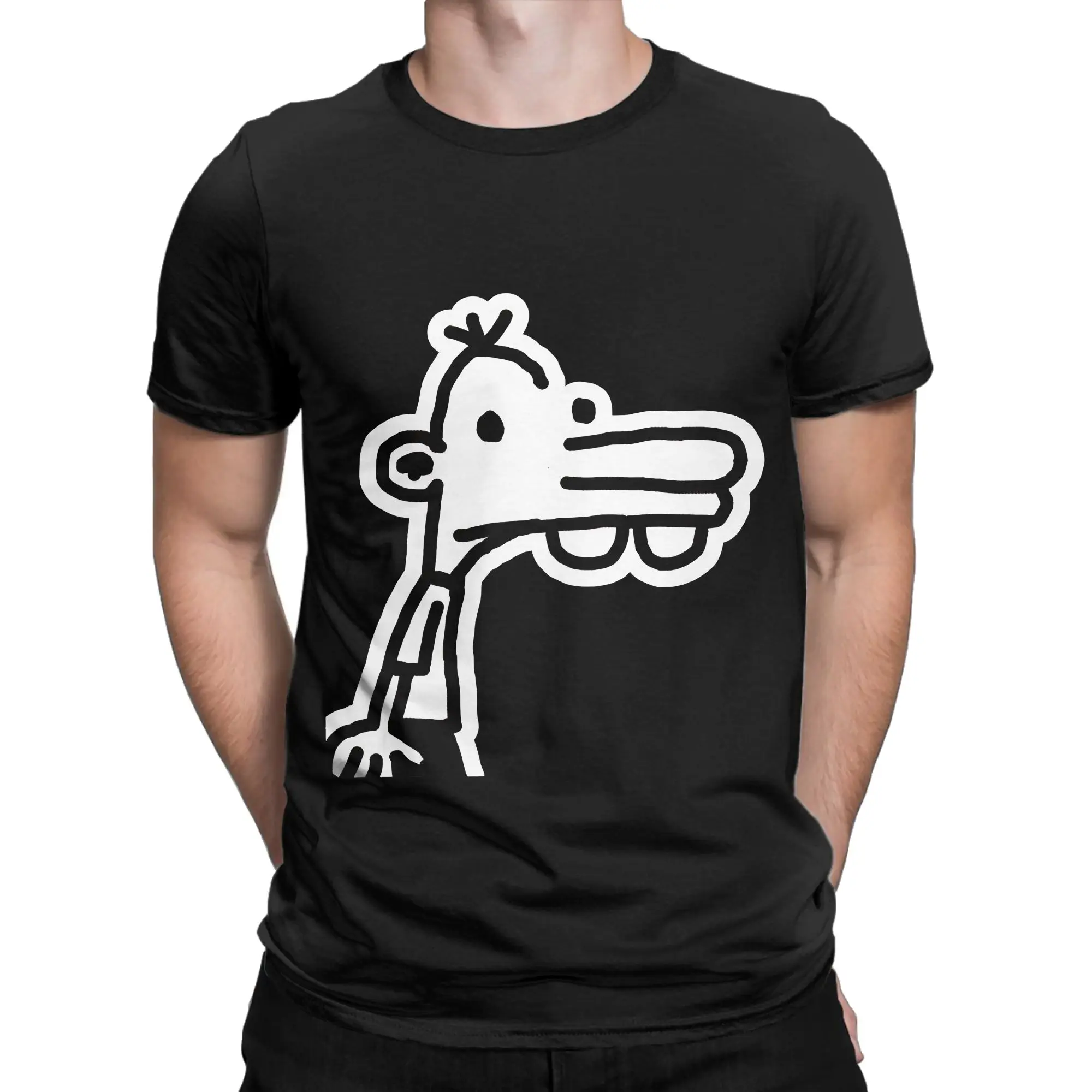 Doodle‑Style Teen Cartoon Classic Funny 100% Cotton T-Shirt Diary of a Wimpy Kid Tees Tops For Men
