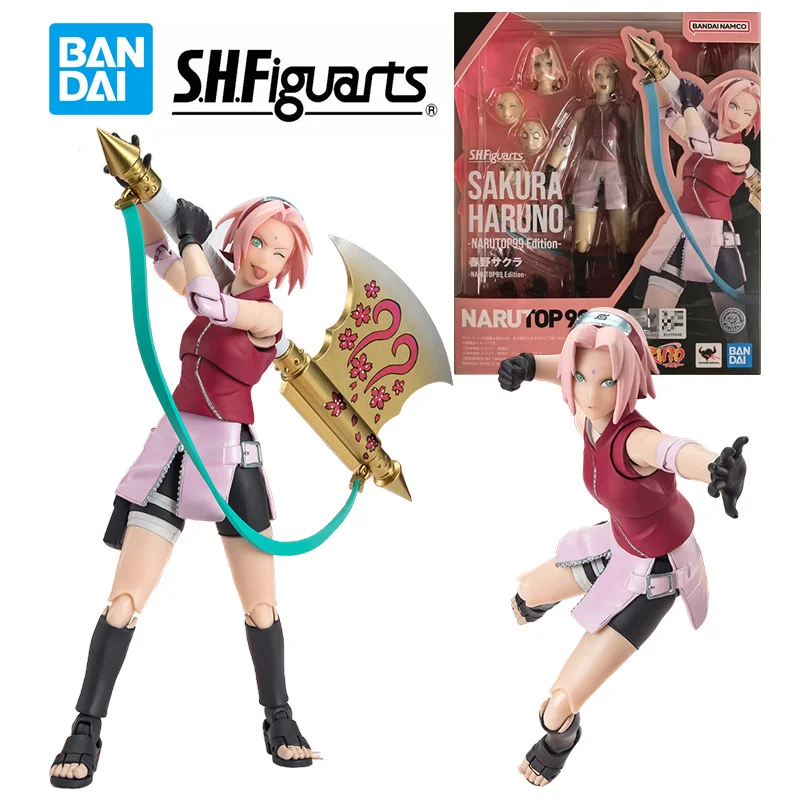 Bandai S.h.figuarts Sakura Haruno Narutop99 Edition 16Cm Anime Original Action Figure Model Children's Toys Gift Collection