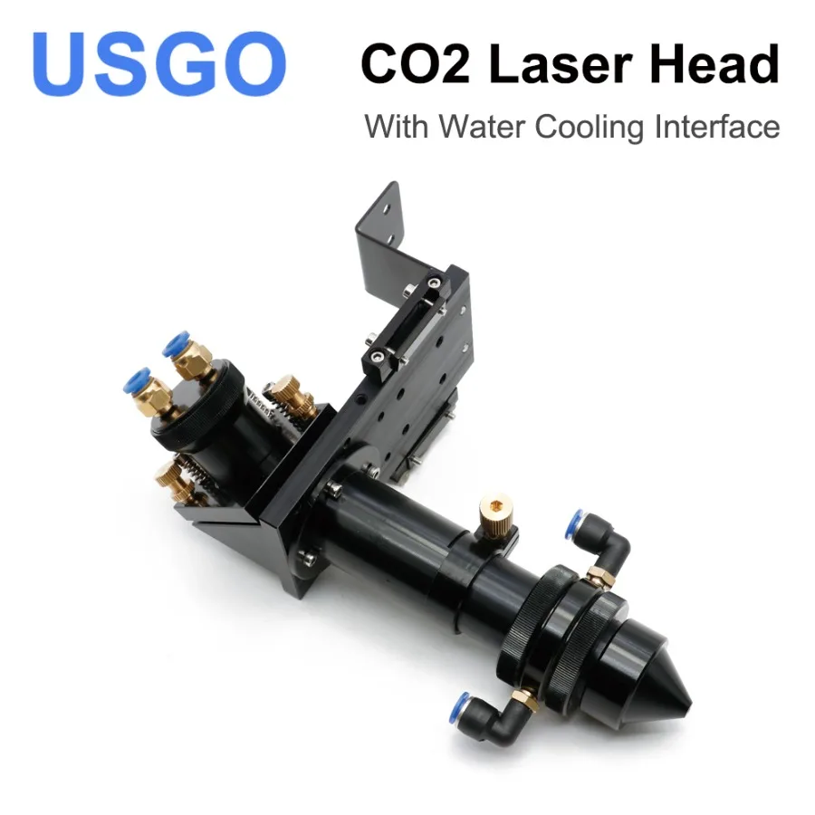 

USGO CO2 Laser Head Set with Water Cooling Interface Mirror Dia. 30 / Lens Dia. 25 FL 63.5&101.6 Integrative Mount Holder