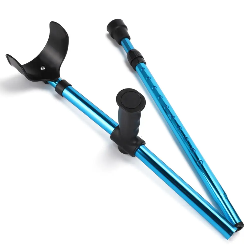 Customizable Alloy Folding Crutch Adjustable Telescopic Underarm Cane Walking Stick  For Elderly Disabled Trekking