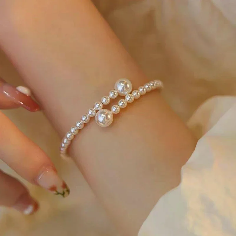 Imitation Pearl Bracelet Stretchable Pearl Bracelet Pearl Bracelet for Women Bridal Jewelry Gift