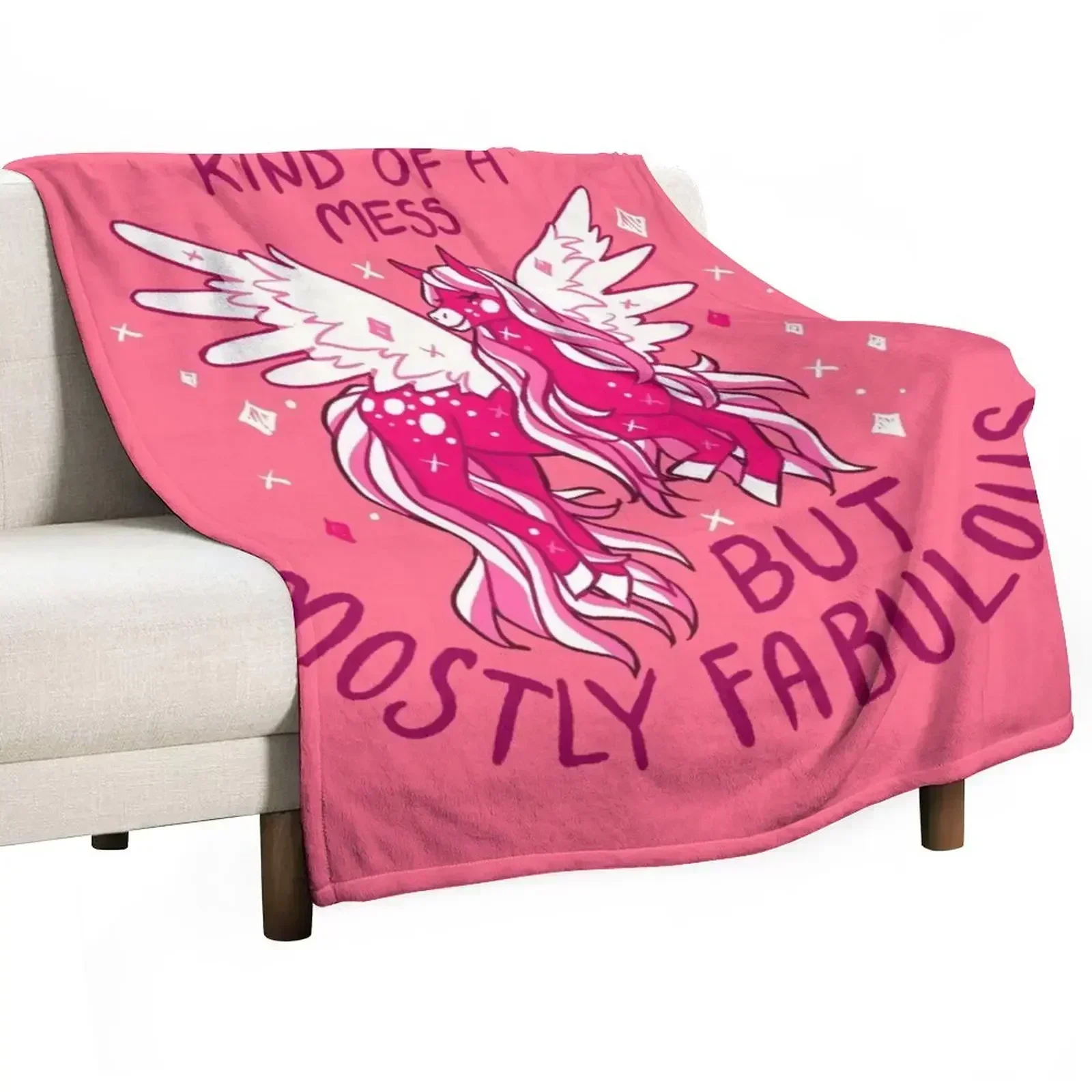 KIND OF A MESS Pegasus Throw Blanket manga Plush Blankets