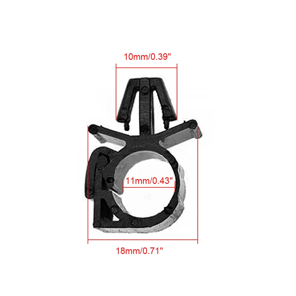 10X Car Wiring Harness Fastener Route Fixed Clip Corrugated Pipe Tie Wrap Cable Clamp Oil Pipe Beam Line Hose Bracket Hole 11mm