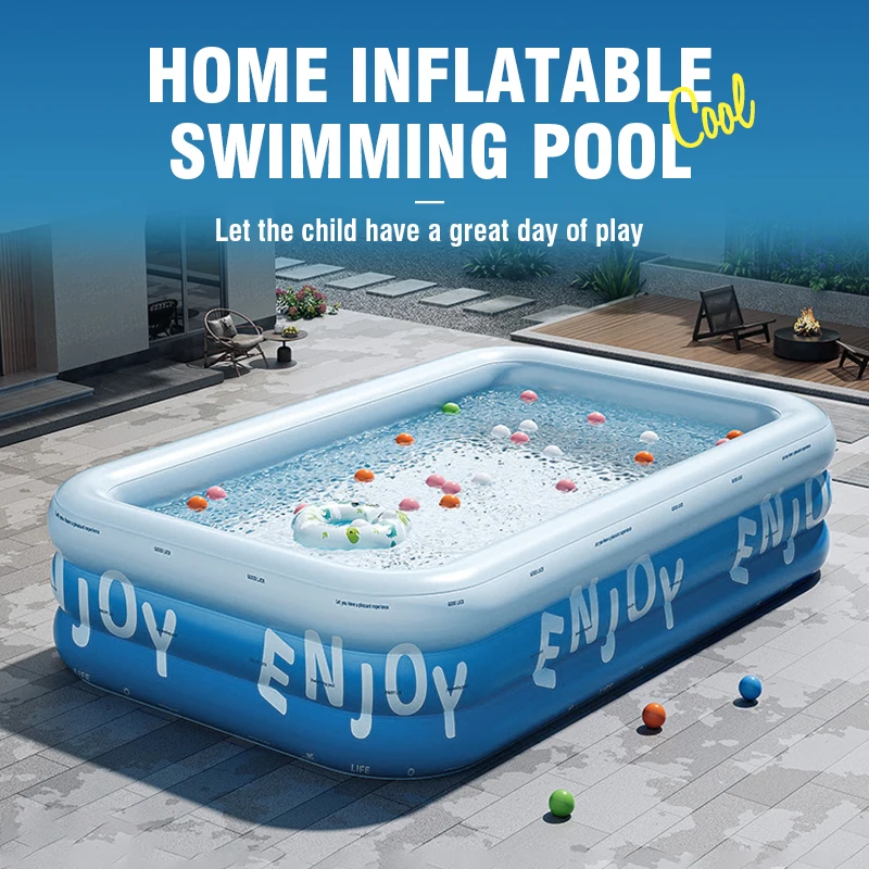 

1.8/2.1/2.6M Inflatable Swimming Pool Thickened Waterproof Indoor Outdoor Large Swimming Pool Family Yard Water Play Games