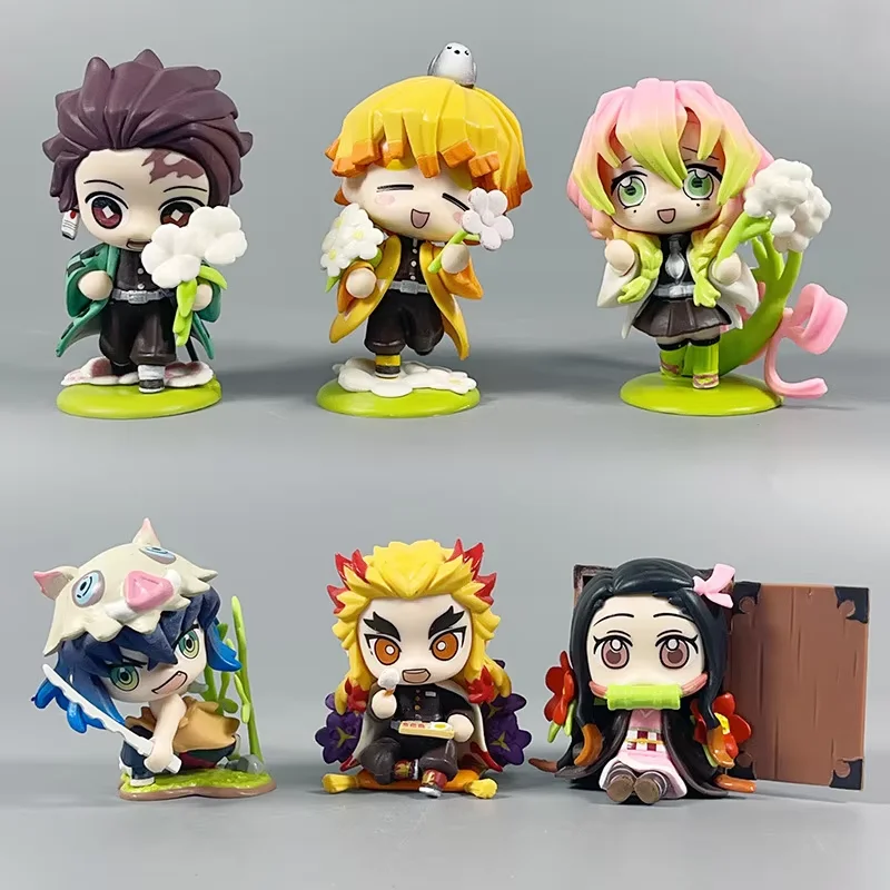

Аниме Demon Slayer Birth Flower Series Q-версия kawaii Фигурка ПВХ модель Статуя Игрушки Автомобильные украшения Настольный декор Подарки