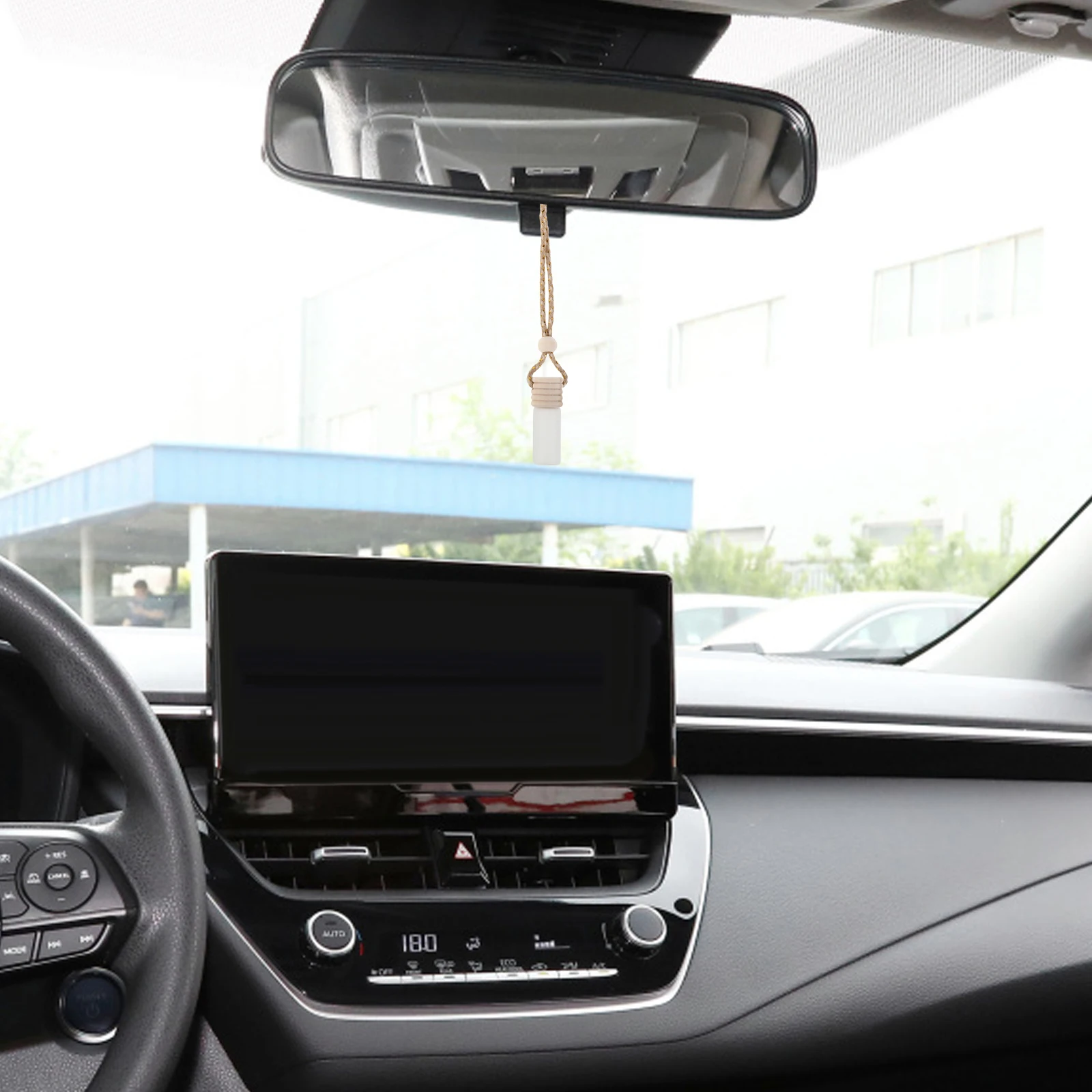 

8 Pcs Car Perfume Pendant Hanging Diffuser Bottles Frosted Cartoon Glass Cylindrical