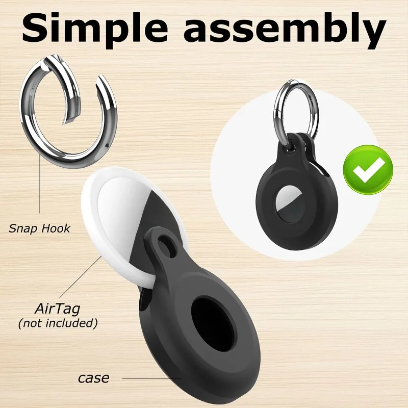 New for Air Tag Holder for Apple Airtag Case with Keychain Key Ring Siliocne Airtags Cover Luggage Cat Dog Collar Backpack view 5