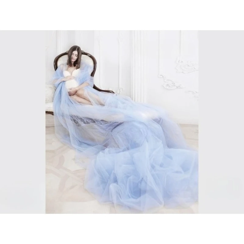 Тюлевое платье с запахом для беременных 10 м/5 м с разрезом спереди, прозрачное платье для фотосессии для фотографии беременных, прозрачное платье