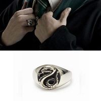 Wizard Magic School Malfoy Family Badge Snake Slytherin Cosplay Ring Unisex Jewelry Rings Gift Prop Accessories