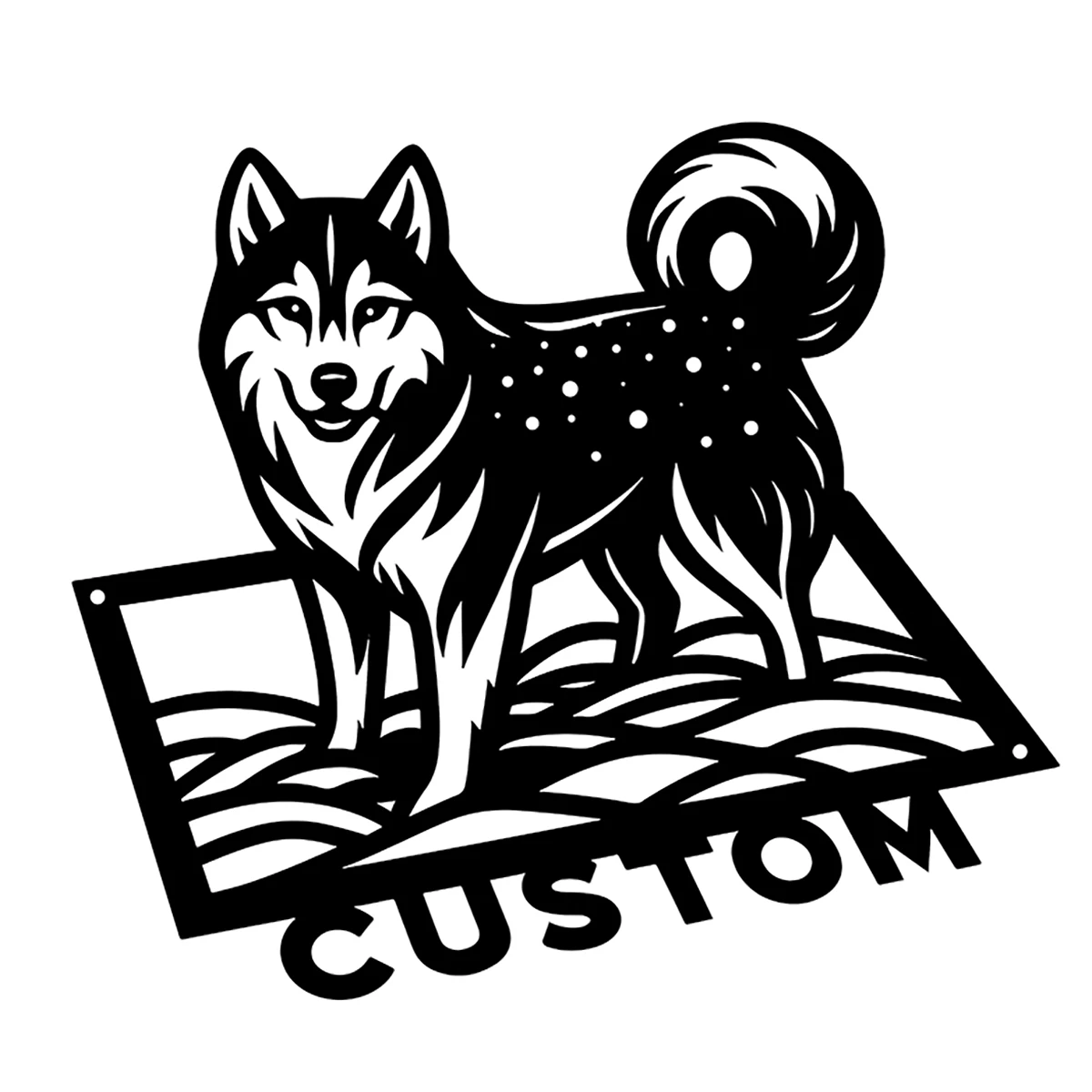 1pc Room Decor Custom Husky Metal Wall Art Personalized Text Dog Lover Decor for Bedroom, Living Room Office, and Outdoor Space