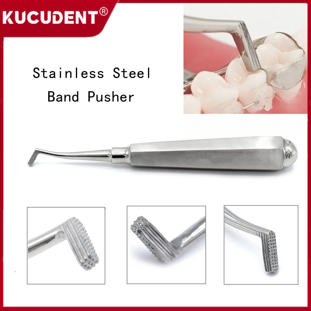 1pc Dental Orthodontic Band Pusher Seater Molar Bands Bite Stick Stainless Steel Seating Serrated Tip Dentistry Push Lift Tools