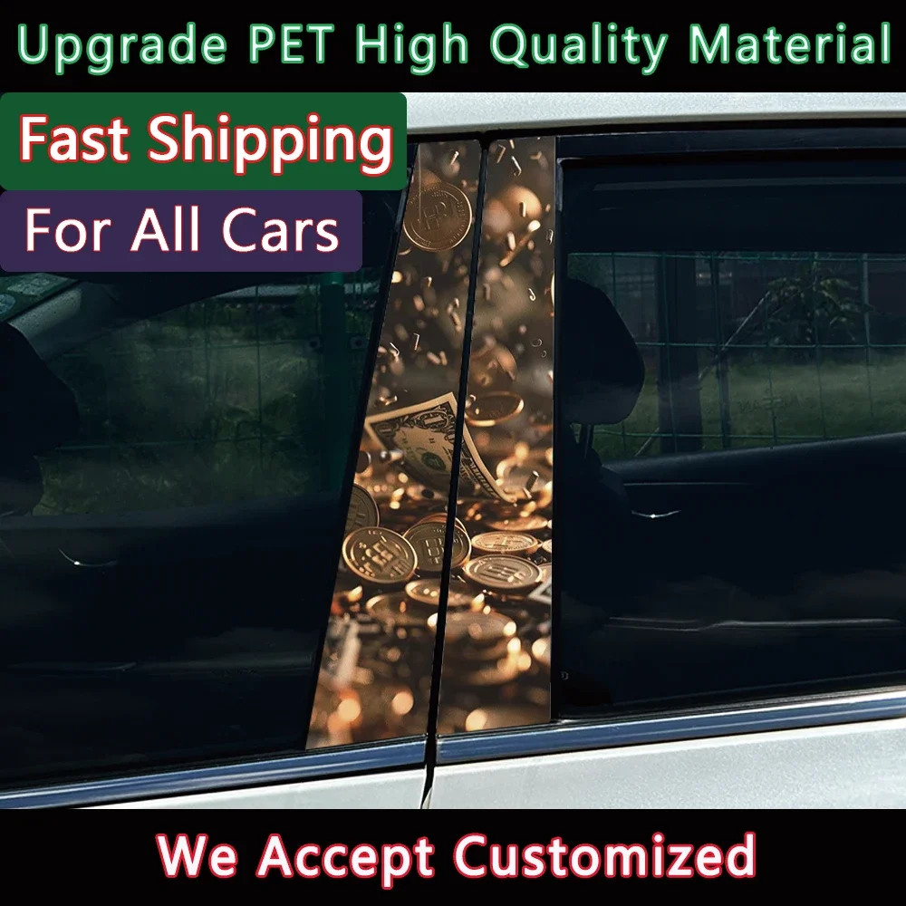 2Pcs/set Creative Car Stickers DIY B-pillar Cover Scratches Waterproof Durable Cartoon Automobile Decoration Auto PET Decals