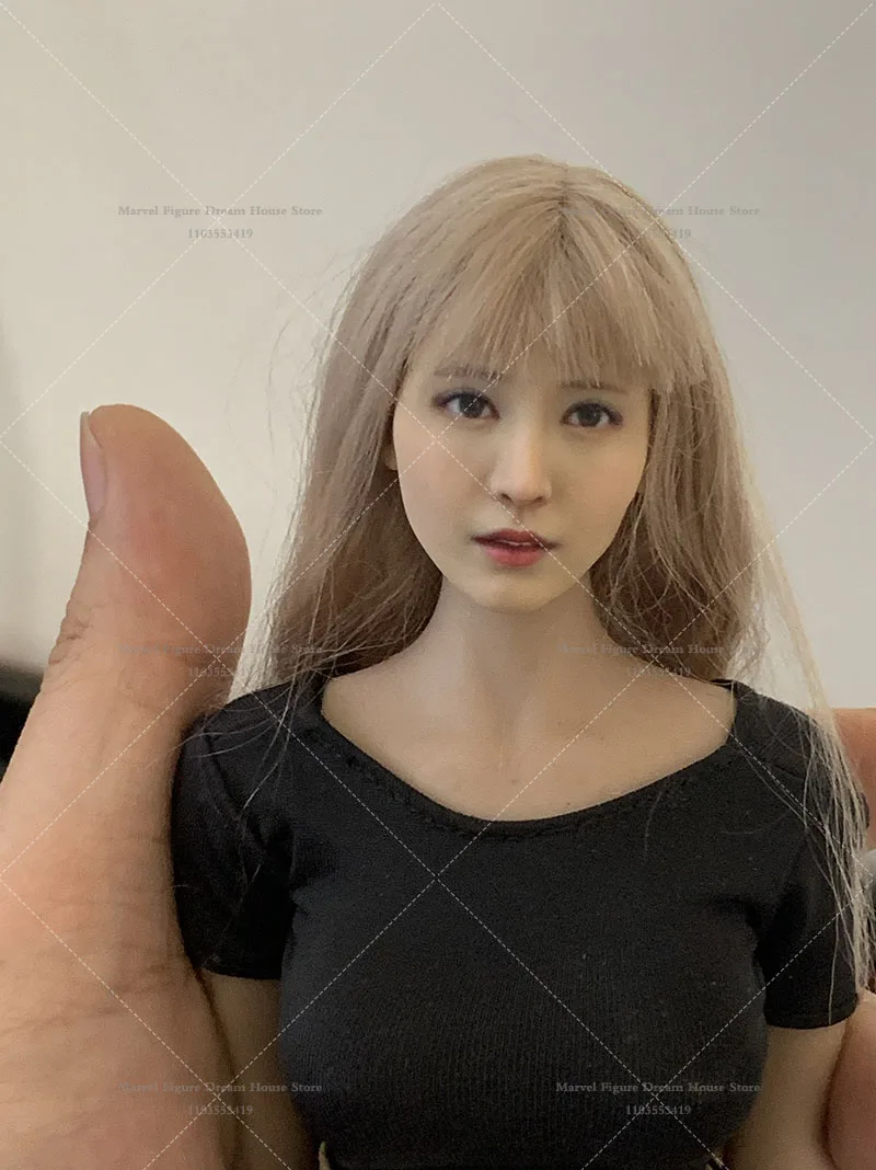 Realistisches bemaltes Harz Koreanische Schönheit Mikami Yua 1/12 1/6 Kopfskulptur Modell für 6 Zoll 12 Zoll weibliche Soldat Actionfigur