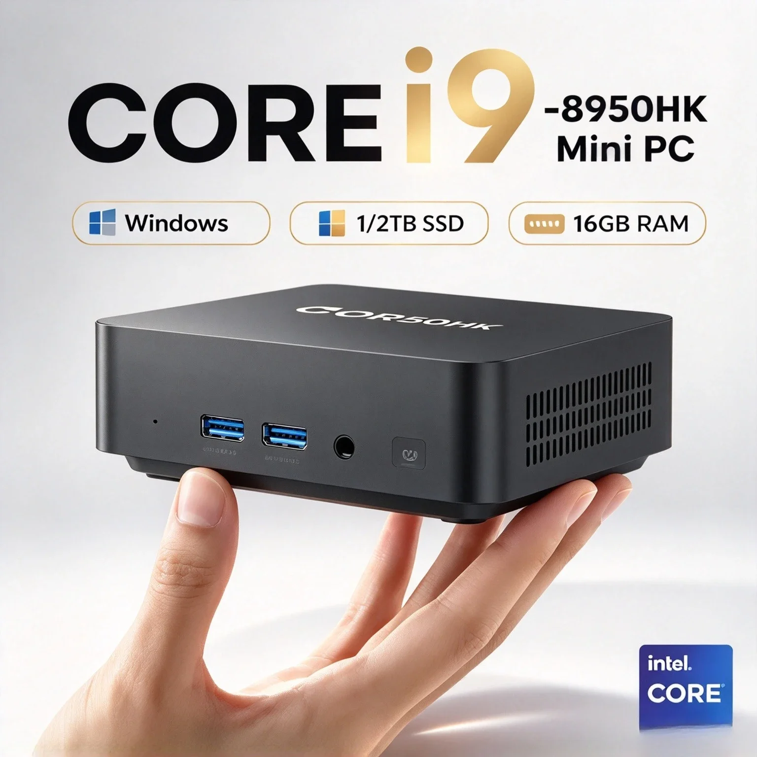 Intel i9  Mini PC Core i9 8950HK Windows 16GB RAM 1TB SSD PC Gamer Computer Dual WIFI BT5.2 4K HD Mini Gaming Pc Desktop