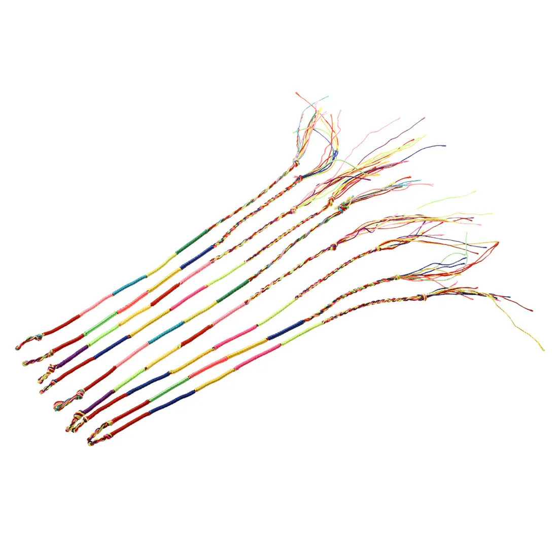 ABQR 9 braccialetti dell'amicizia intrecciati colorati stile hippie Bracciale con preghiera in filo Colore casuale - Strutturato