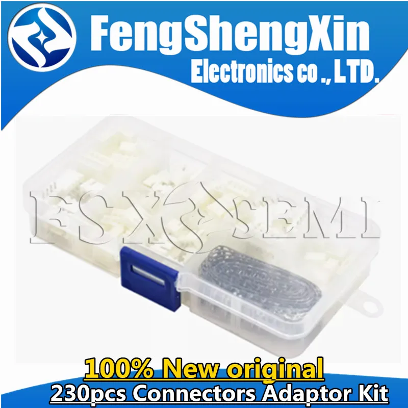 230pcs New XH2.54 2p 3p 4p 5pin 2.54mm Pitch Terminal Kit / Housing / Pin Header JST Connector Wire Connectors Adaptor XH Kits