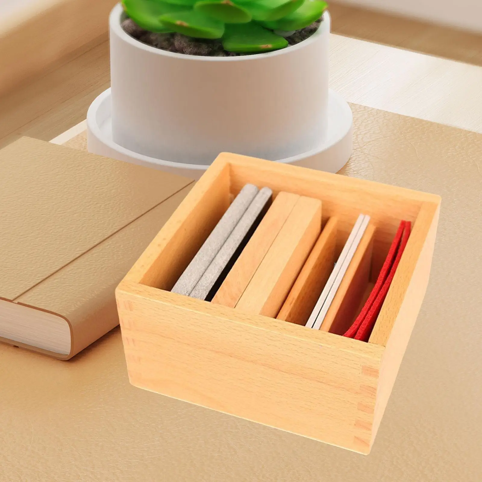 Wooden Teaching Aid Box Montessori Tray Multifunctional Storage Box Educational Wooden Toy for Kids for Kindergarten Baby