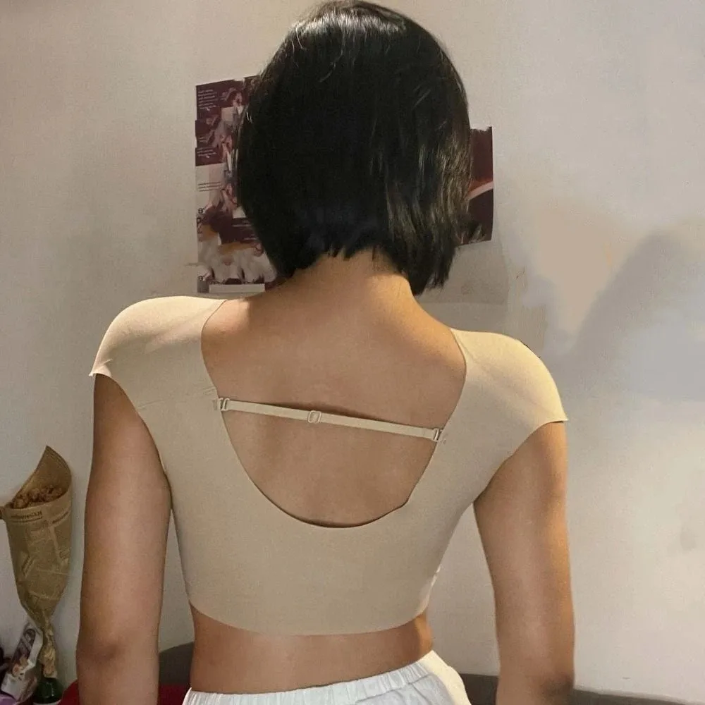 V-hals haakse schouderbeha Naadloze borstbinder Draadloze beha Bustier Onzichtbaar ondergoed voor dames Meisjes Shapewear