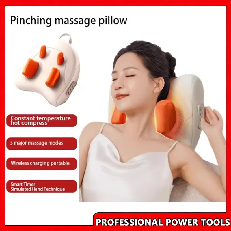 

Trapezius Electric Massage Pillow Wireless Car And Home Massager Heating Waist Neck Leg Cervical Shiatsu Kneading