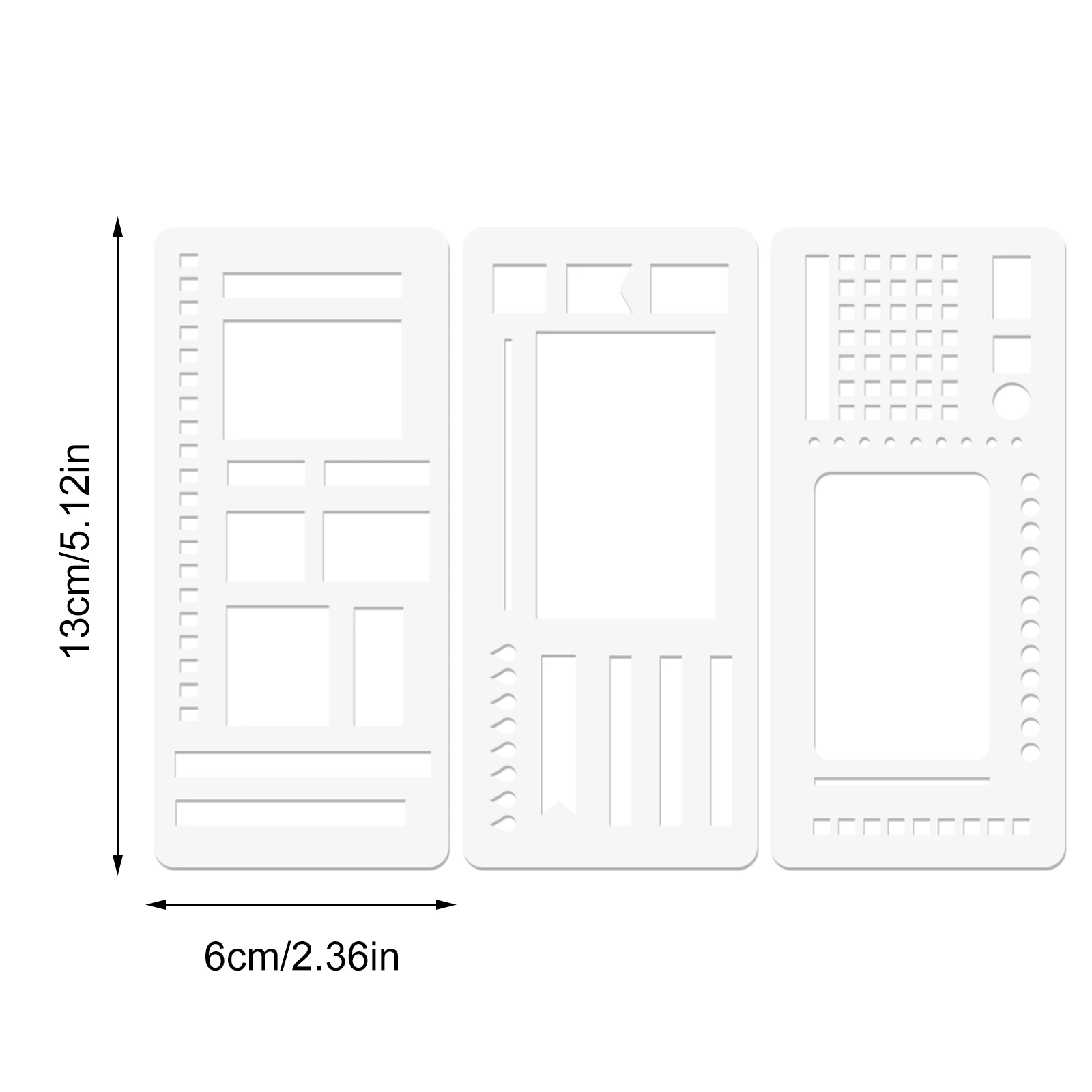 Elastyczny szablon do notowania z siatką punktową, szablony do rysowania, wielorazowy zestaw szablonów ręcznie robionych z linijką do dzienników i listów kontrolnych.