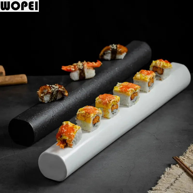 Ceramic Dinner Plate Hotel Restaurant Sushi Plate Dessert Plate Pastry Plates Service Plates Household Solid Color Tableware