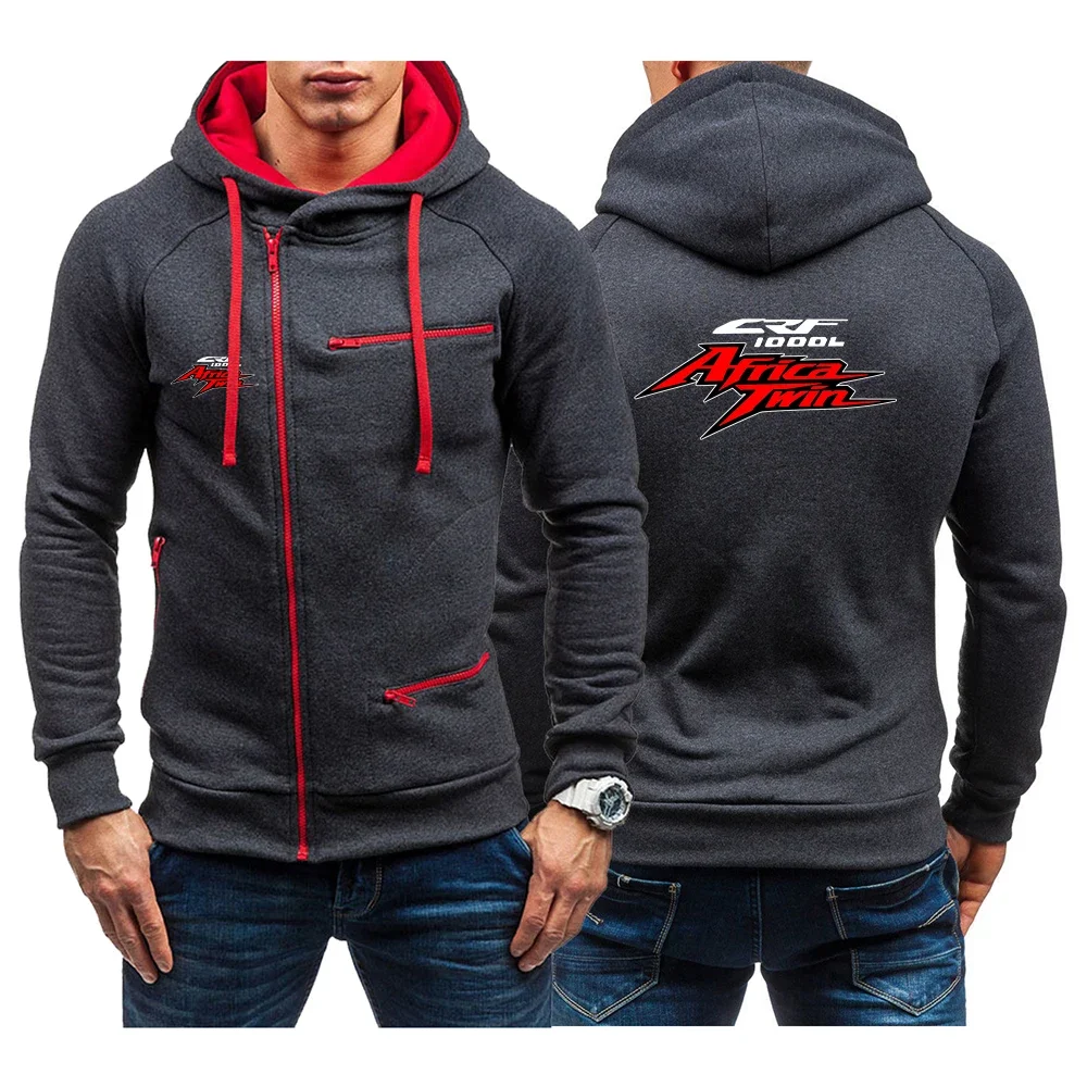 

Africa Twin Crf 1000 L Crf1000 2024 New Men's Casual Fashion Spring and Autumn Zipper Sweatshirts Outwear Hooded Tops