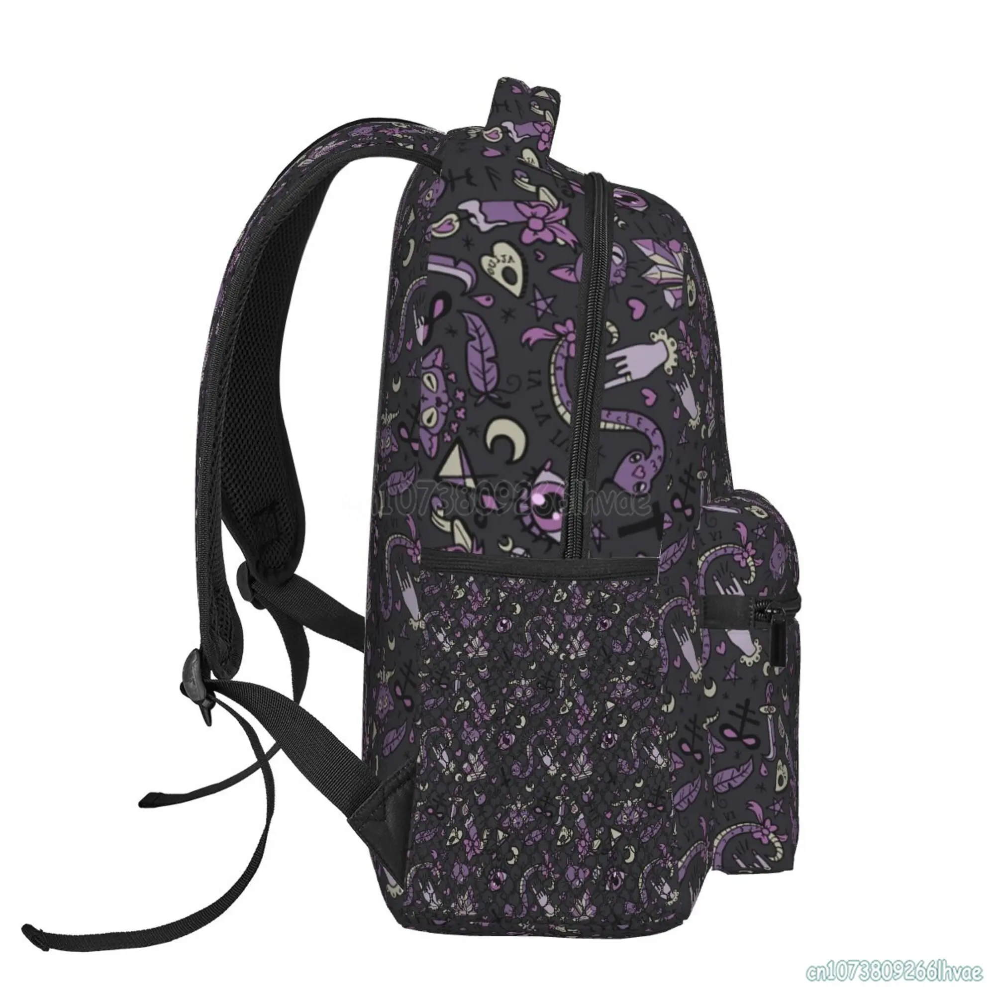 Purple Black Goth Spooky Travel Backpacks School Back Pack for Boys Girls Large Capacity Waterproof Laptop Backpack Daypacks