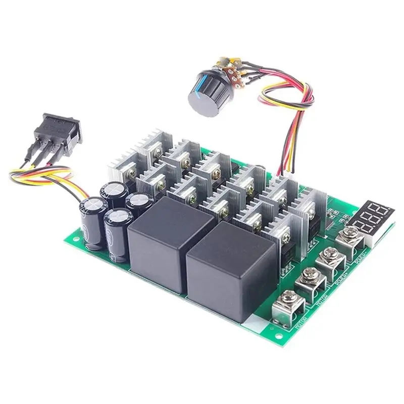 

AT02-1 Piece Digital Display PWM Speed Controller Module Forward Reversal 0-100% Adjustable DC Motor 12V24V36V48V 0-100A DC10-55
