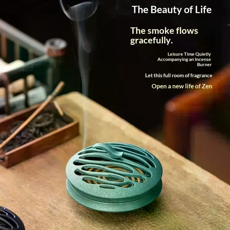 Creative Ornament Backflow Incense Holder Zinc Alloy Retro Hollow Fragrance Censer Incense Burner Home Decor