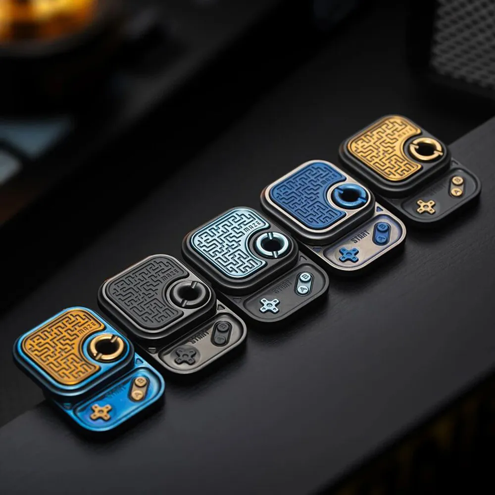 01EDC Puzzle Meccanico Portatile a Cubo Piccolo 'One Bite French Toast' con Pendente, Gioco Antistress Scorrevole da Dito