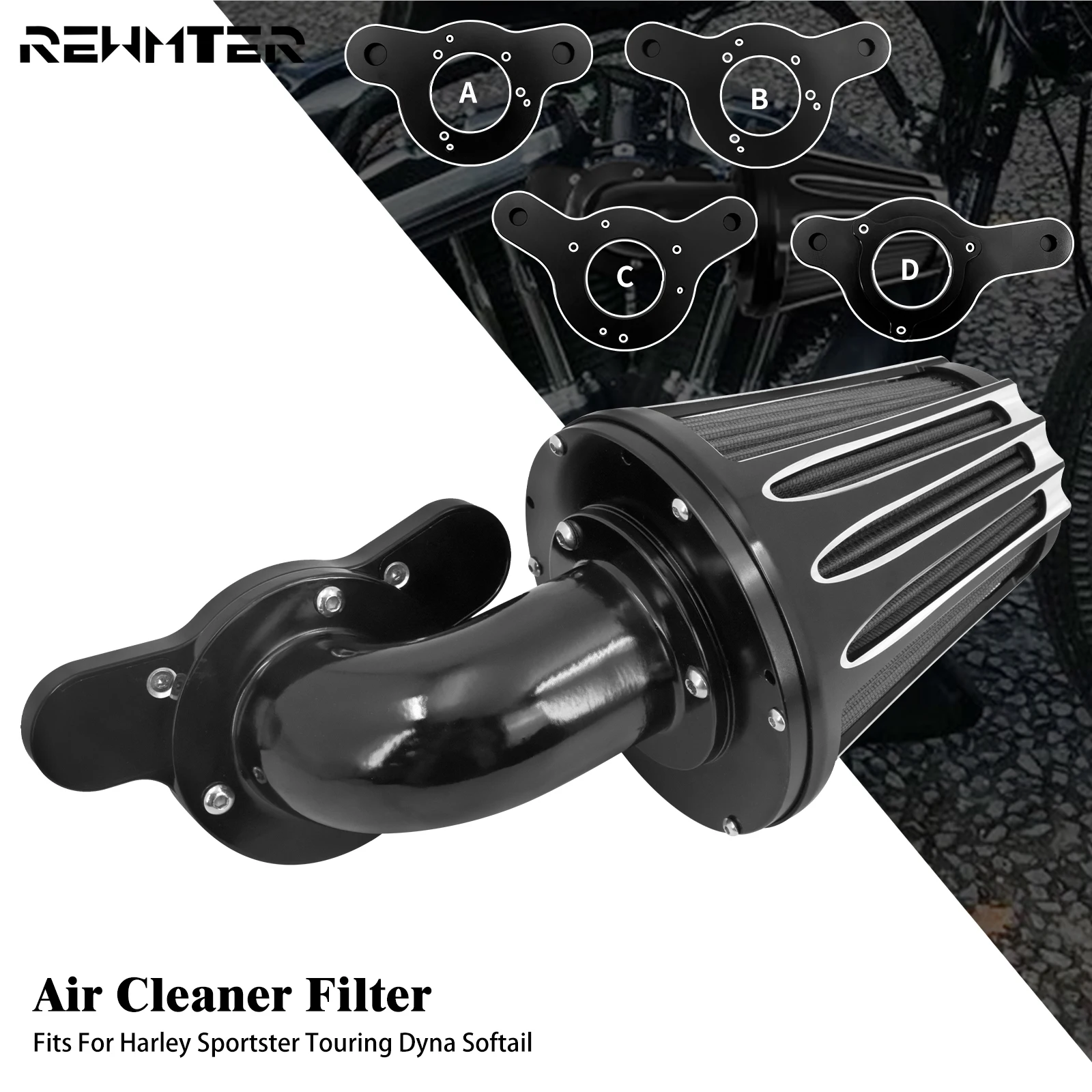 

Motorcycle Air Filter Intake Air Cleaner For Harley Touring Electra Street Glide Softail Breakout Dyna Sportster XL 883 1200 48