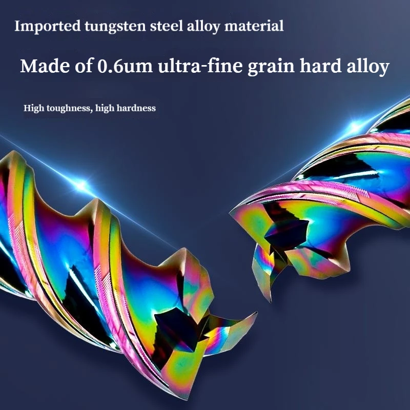 3 Flute Industrial Carbide End Mill HRC65 Precision CNC Milling Cutter for Metal
