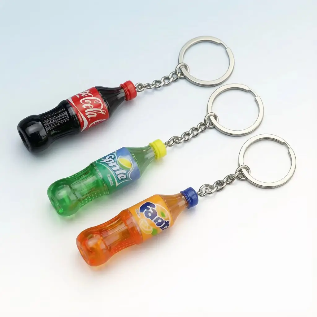 Creative Beverage Bottle Keychain Apparel Accessories Unisex 5 Styles Miniature Cool Hanging Trinket Party Friends Gift Keyring
