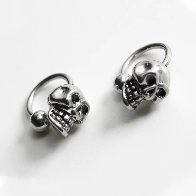 Goth Jewelry Skull Stud Earrings Hip Hop Fashion Charms Geometric Earrings for Women Punk Accessories Earrings
