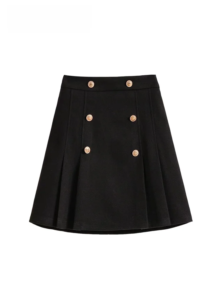 

High Waist A-Line Skirt for plus Size Women Autumn Winter New Sle Casual Plaid ort Skirt Small Fraance Sle