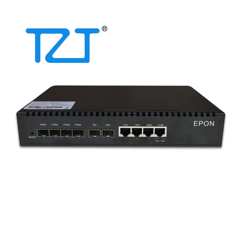 

TZT Mini 4-Port EPON OLT Fiber Optic Switch (without/with SFP) for 256 ONU & Compatible w/ ZTE Fiberhome ONU