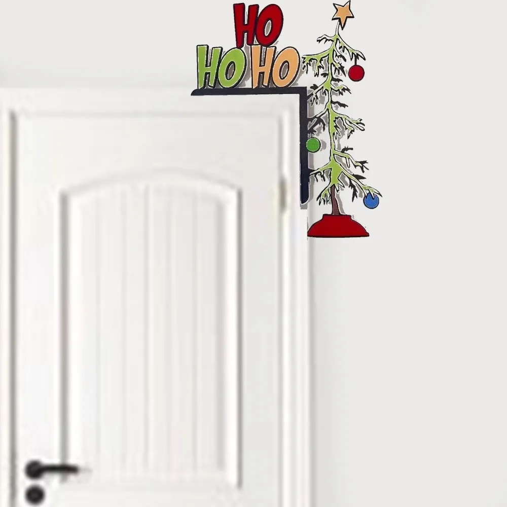 Adorable Whimsical Christmas Door Sitter Frame – Cute Corner Decoration for Mirrors, Cabinets, and Furniture. Sweet Holiday Gift