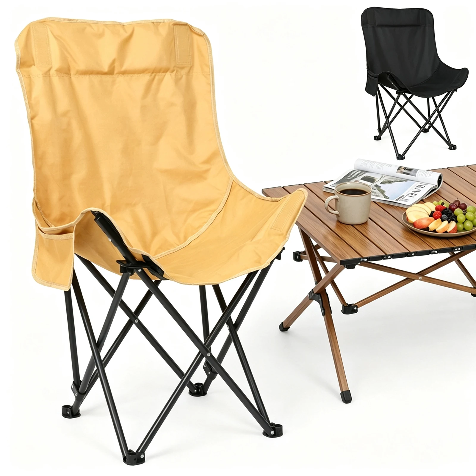 Foldable Camping Chairs Lightweight Portable Backyard Lawn Chair Lightweight Moon Chairs for Outdoor Garden Picnic Beach Fishing