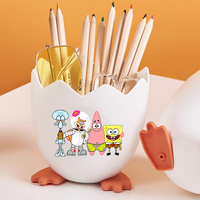 SpongeBobs SquarePants Eggshell Pen Holder Students Desktop Large Capacity Stationery Storage Box Desk Makeup Brush Storage Tube