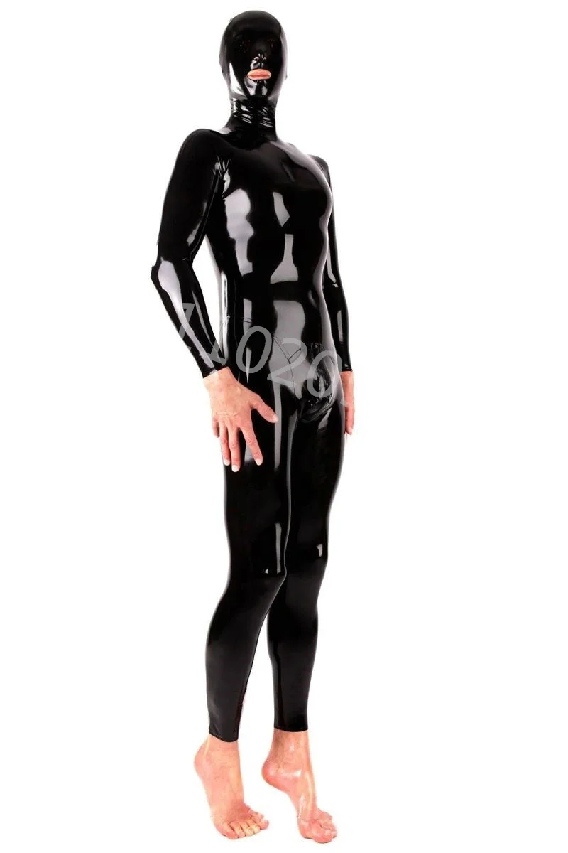 

Sexy Coverall Bodysuit Adult Latex Rubber Catsuit For Men and Women Unisex Latex Full Set Bodysuit