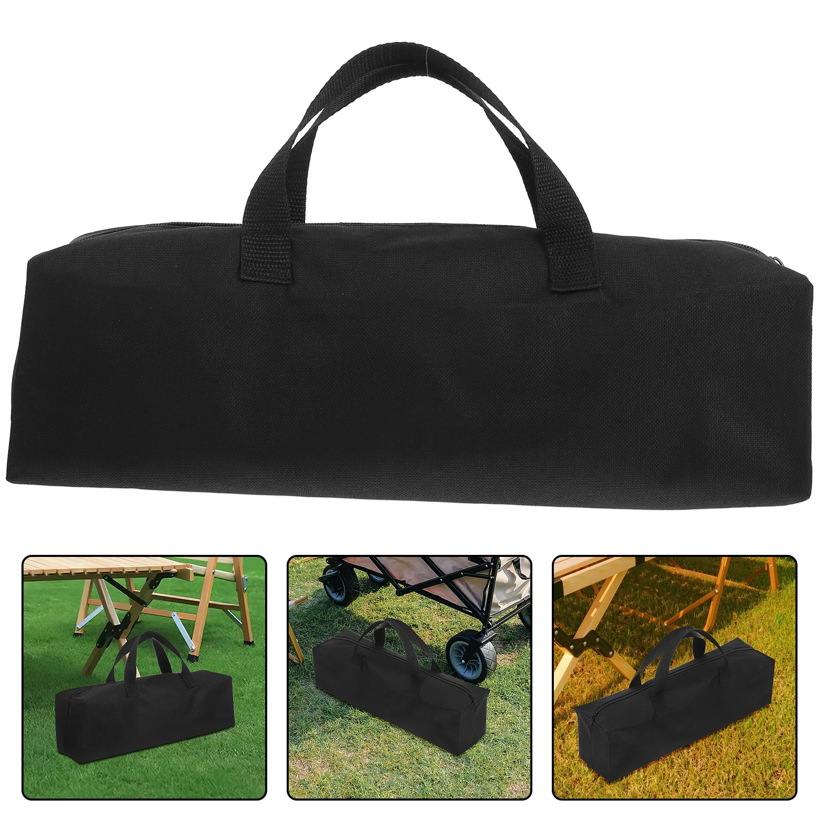 

1pc Durable Oxford Cloth Grill Utensil Storage Bag Outdoor Portable Handle Reusable Bbq Tool Holder Container For Spatulas Tongs