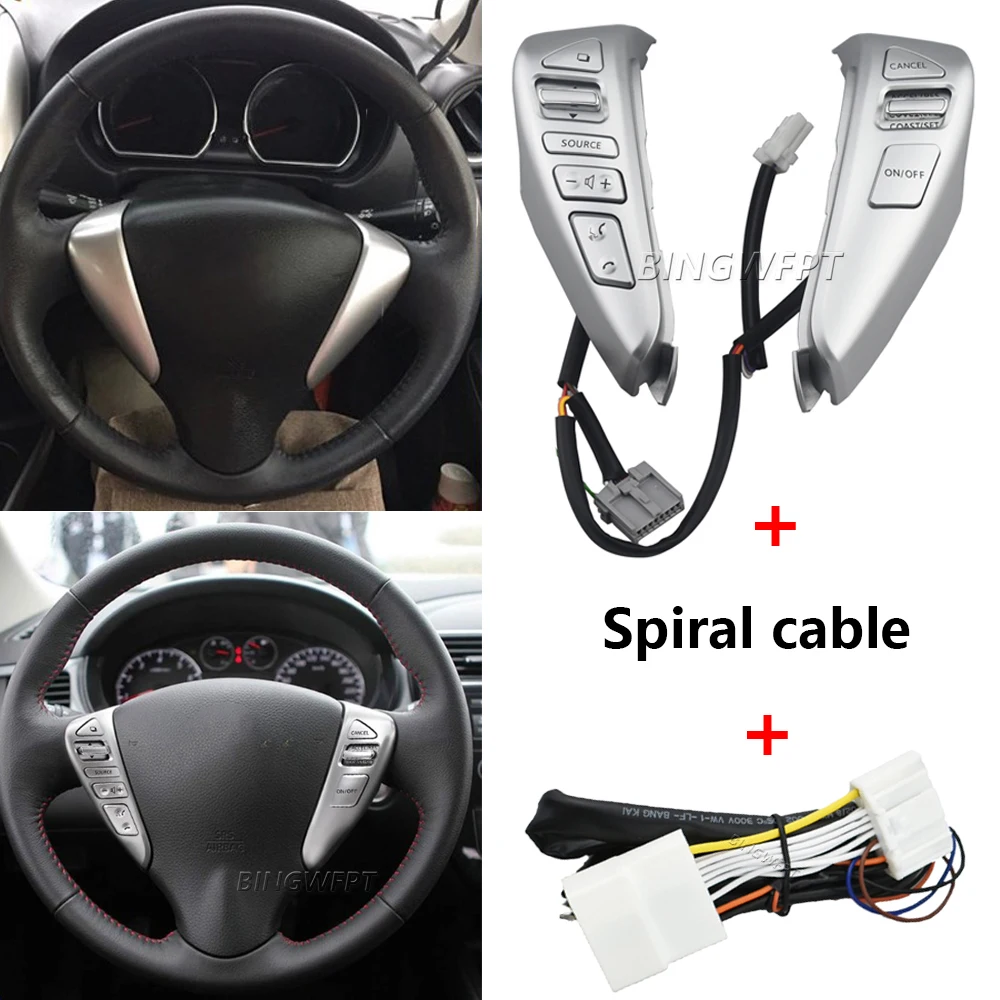 STEERING WHEEL CRUISE CONTROL BLUETOOTH SWITCH WITH CABLE for NISSAN TIIDA SENTRA SUNNY Livina ALMERA CUBE VERSA NOTE