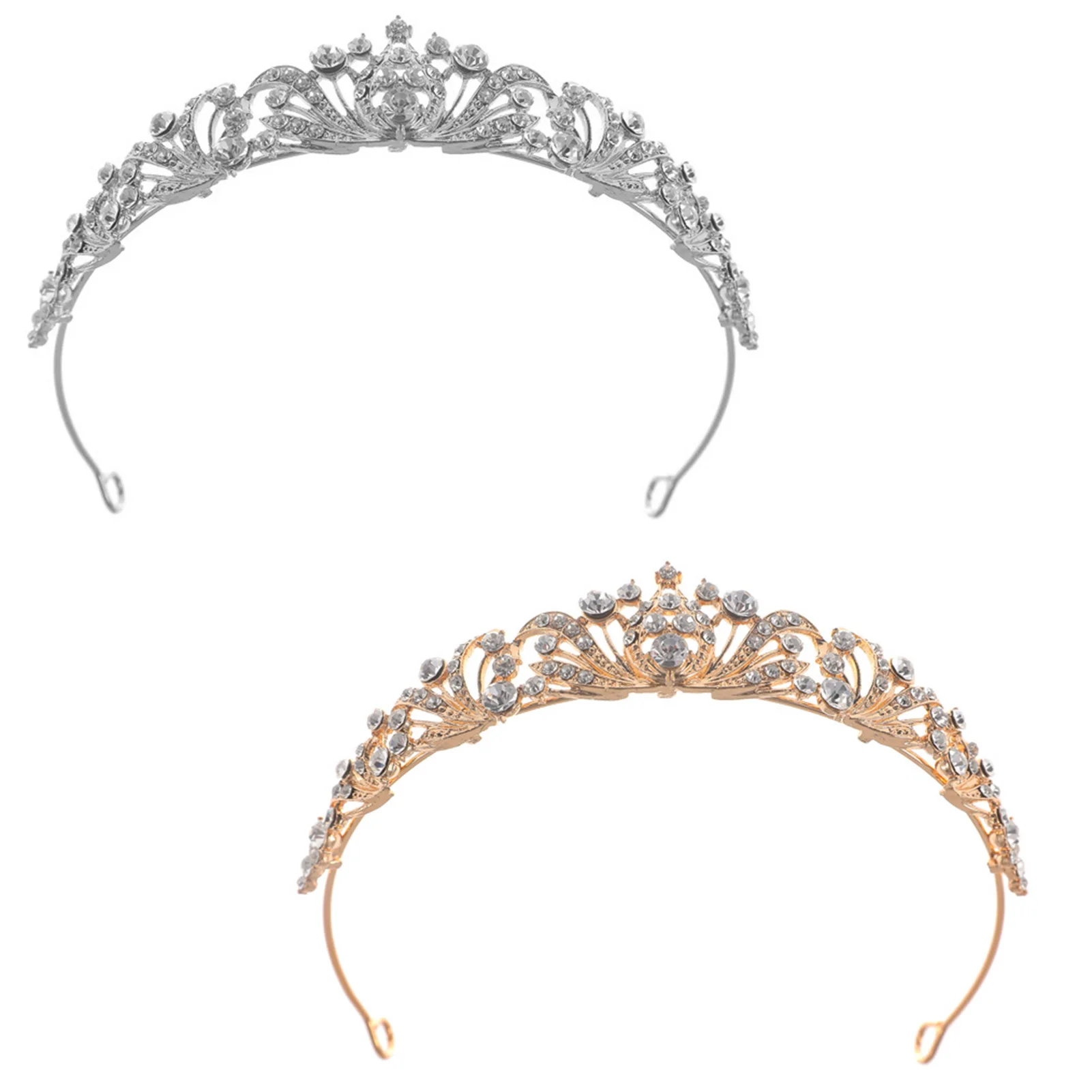 Adult Elegant Princess Crown Headwear Sparkly Rhinestone Hair Styling Accessories for Birthday Party 18 Adult Ceremony