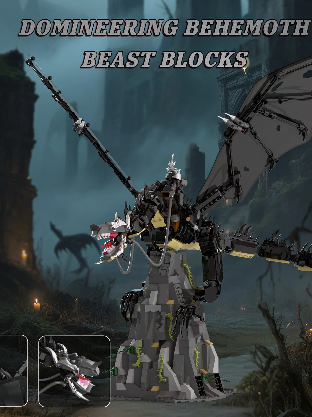 haute-qualite-bla-magique-sorciere-roi-et-equitation-dragon-blos-jouet-modele-d'affichage-pour-garcons-creatif-eonal-construction-blos-ensemble